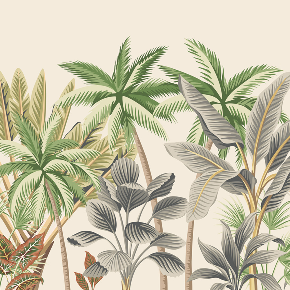 Origin Murals Tropical Palm Trees Multicolour Wall Mural Image 2