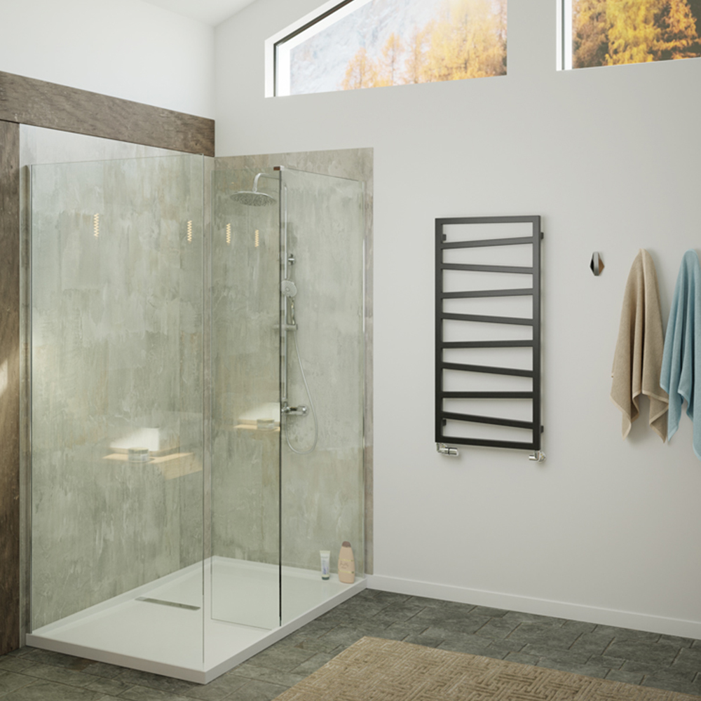 Terma Zig Zag Heban Black Heated Towel Rail 1070 x 500mm Image 7