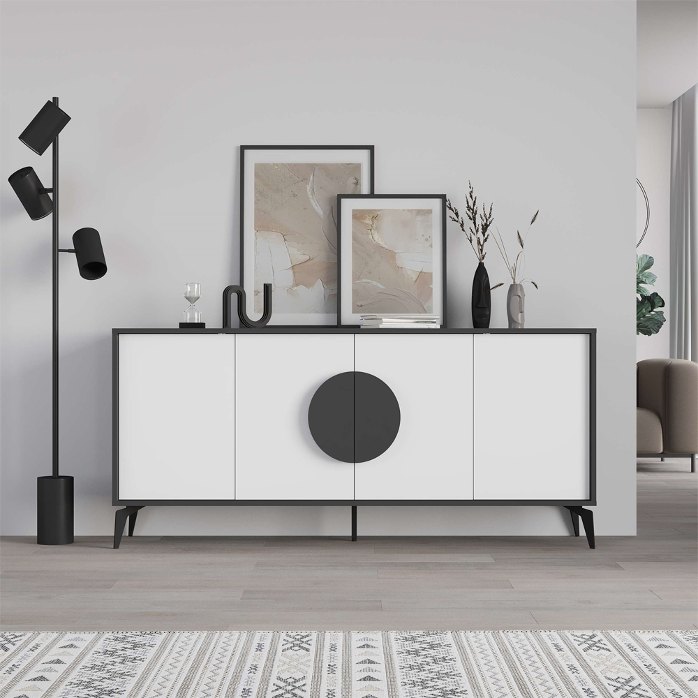 Decortie Gora Anthracite and White Console Sideboard Image 4