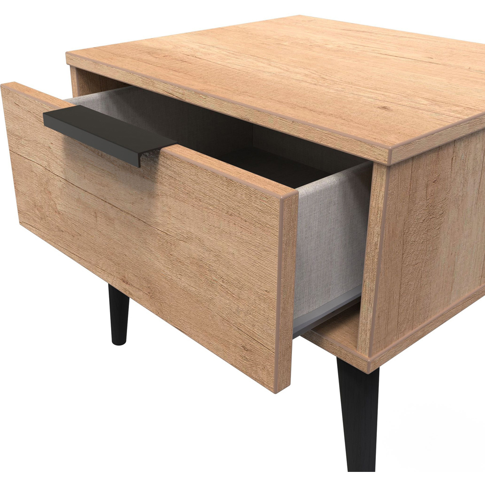 Crowndale Hong Kong Single Drawer Nebraska Oak Side Table Ready Assembled Image 6