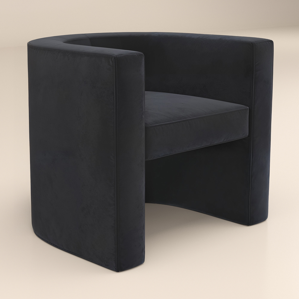 Solace+Co Leela Grey Velvet Armchair Image 2