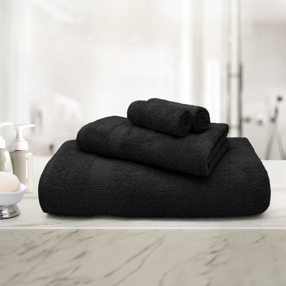 Mayfair Egyptian Cotton Black Bath Sheet Set of 2 Image 2