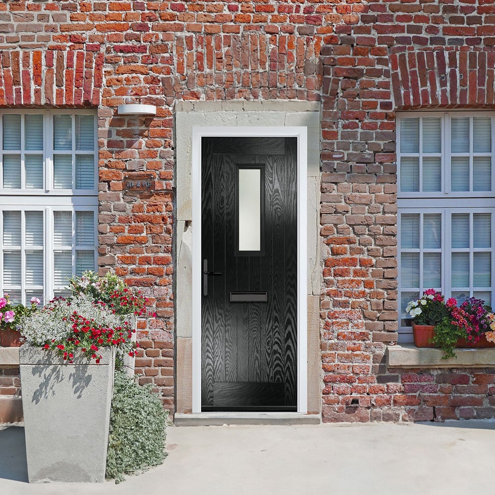 Crystal-Direct Sunningdale Black GRP Stipolytte Glass Right Hand Open Front Door 2090 x 920mm Image 2