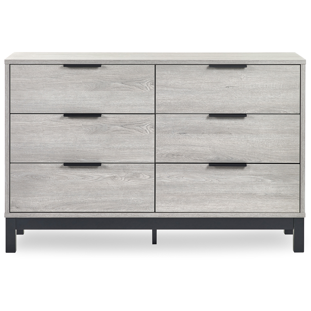 Julian Bowen Bali 6 Drawer Grey Oak Wide Chest of Drawers Image 3