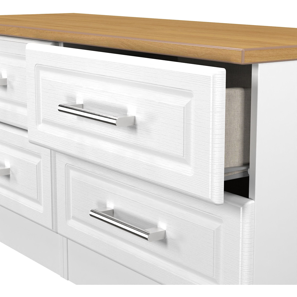 Crowndale Kent 4 Drawer White Ash and Modern Oak Bed Box Ready Assembled Image 6