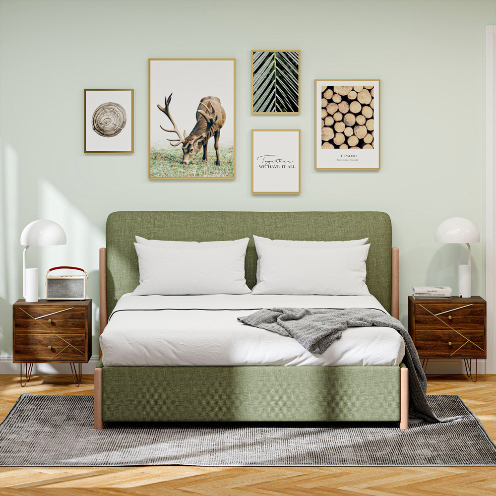 Portland 2 Drawer Brown Bedside Table Set of 2 Image 5