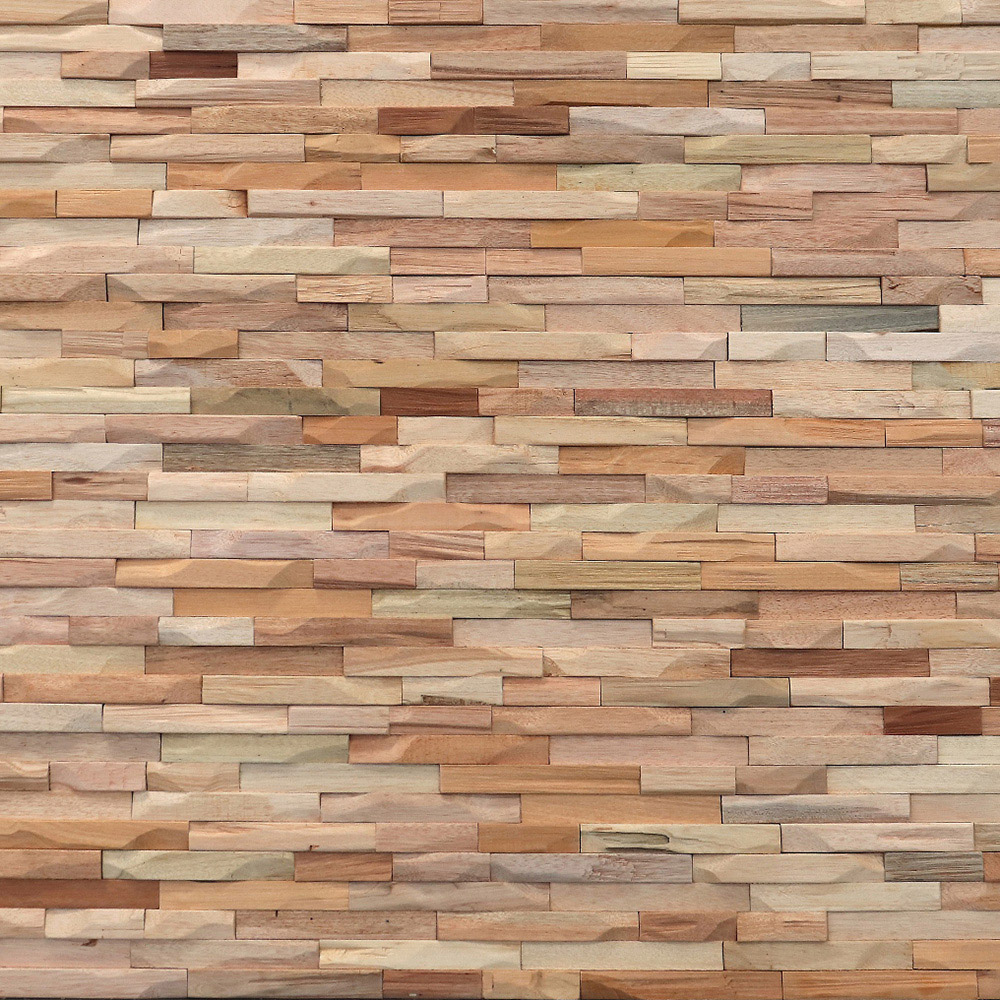 Tuscan Rustic Mosaic Natural 3D Split Face Hardwood Wall Tile Image 4