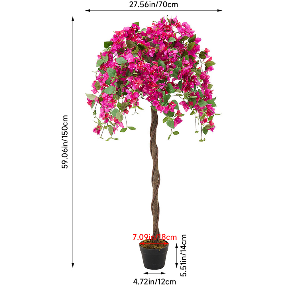 Living and Home Red Artificial Bougainvillea Tree 150cm Image 6