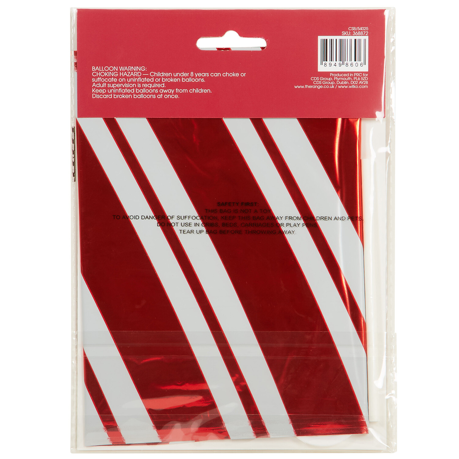 Giant Candy Cane Balloon - Red and White Image 2
