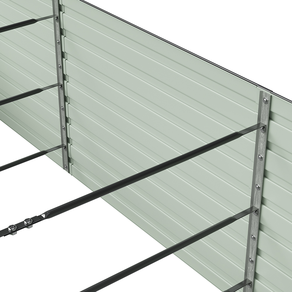 Living and Home Black Large Rectangular Galvanised Steel Raised Garden Bed 240 x 120cm Image 6