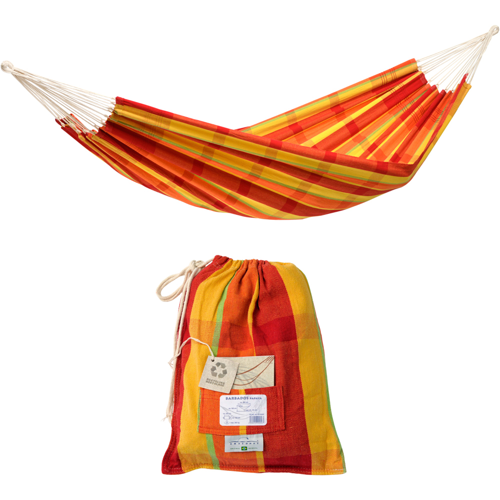 Amazonas Barbados Papaya Double Premium Traditional Cotton Garden Hammock Only Image 2