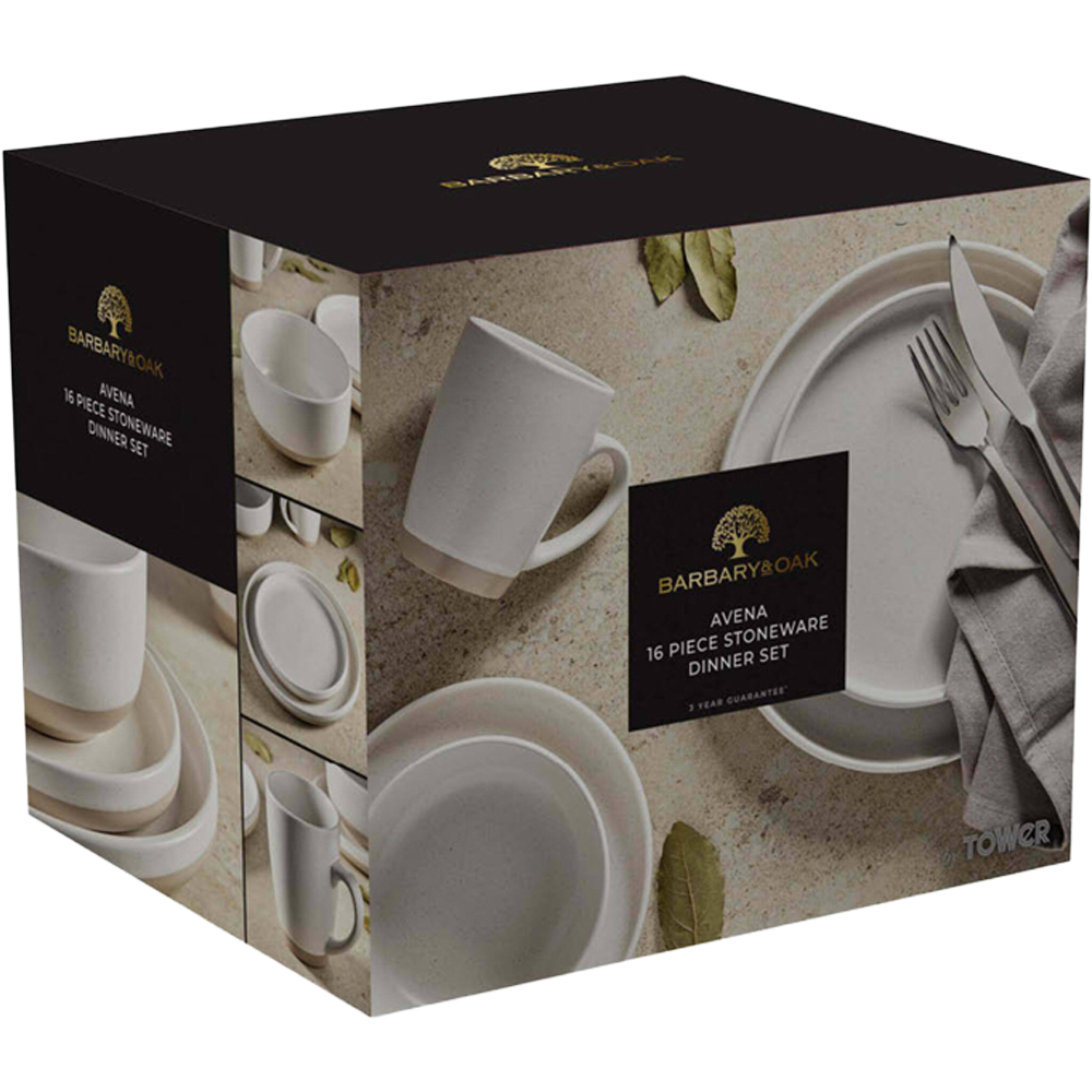 Barbary & Oak Avena White 16 Piece Dinner Set Image 2