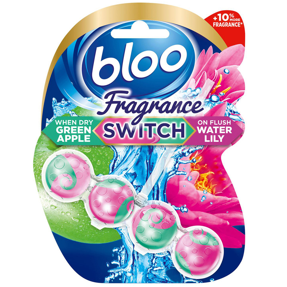 Bloo Water Lily and Green Apple Fragrance Switch Toilet Rim Block 50g 6 Pack Image 2