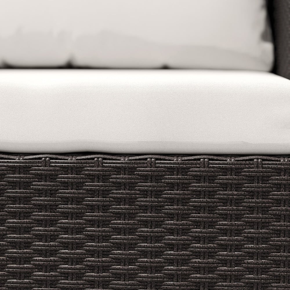 Outsunny 2 Seater Brown Rattan Bistro Set with 4 Cushions Image 3