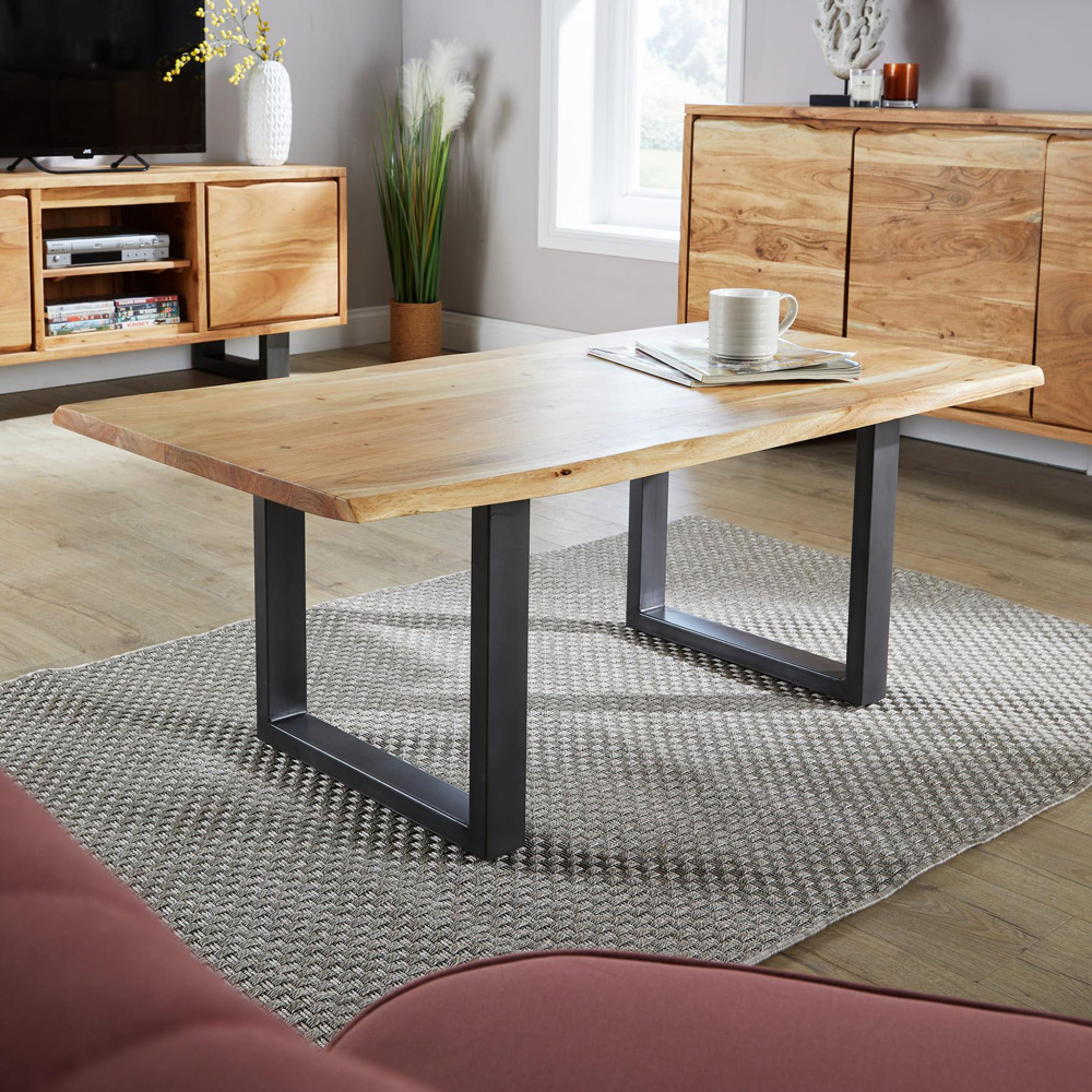 Home Source Live Edge Acacia Top Coffee Table Image 5