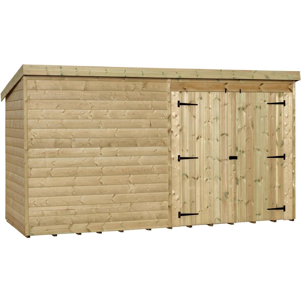 Empire Sheds 4000 12 x 7ft Double Door Tongue and Groove Pent Garden Shed Image 1