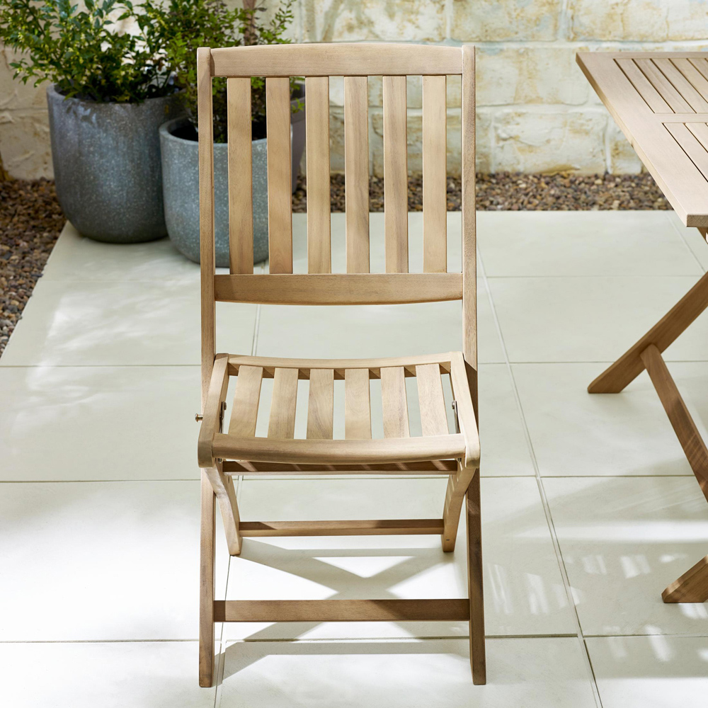 Furniturebox Essen Set of 2 Wooden Foldable Outdoor Dining Chair Image 4