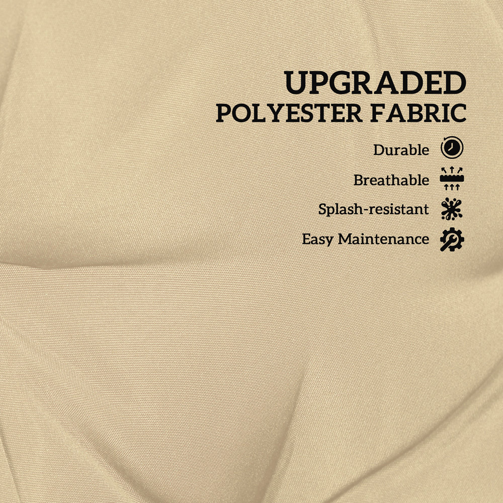 Outsunny 2 Seater Khaki Garden Bench Cushion with Ties 49 x 100cm Image 8