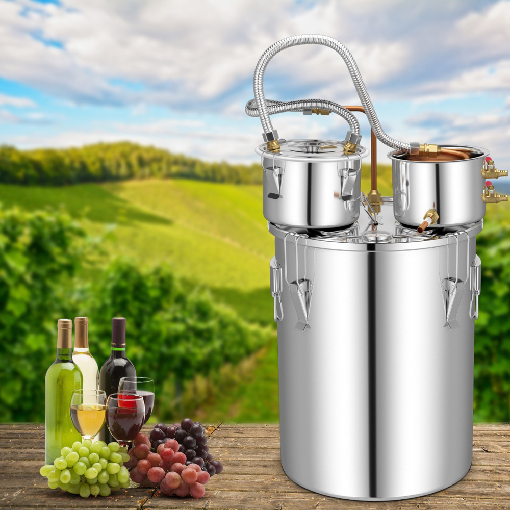 Costway Stainless Steel Water Alcohol Distiller with Thermometer 38L Image 2