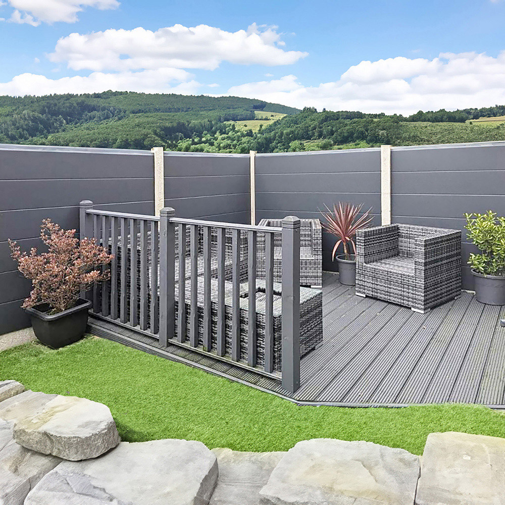 Endurofence Anthracite Grey 1830 x 1830mm Mid Rib Maintenance Free Fence Panel Image 8
