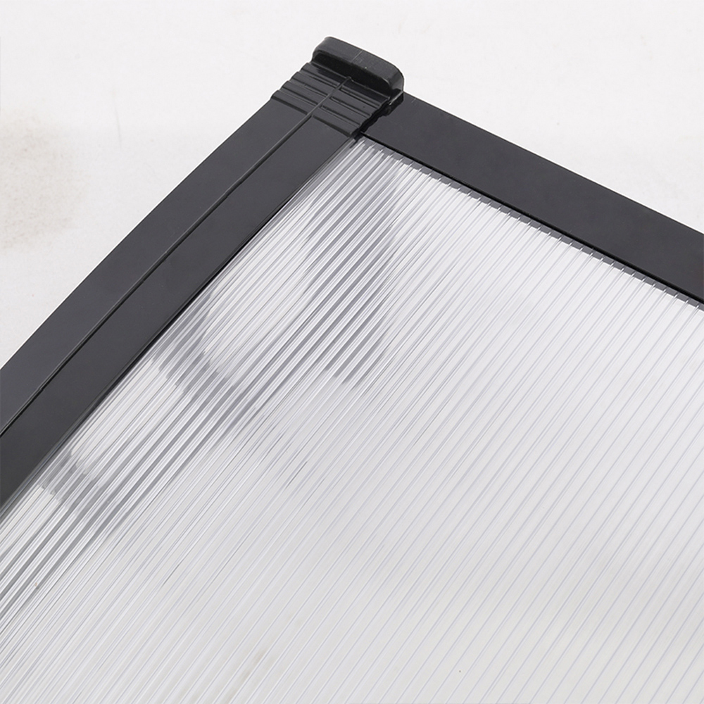 Living and Home Black Window and Door Awning Canopy with Brackets 1.9m Image 4
