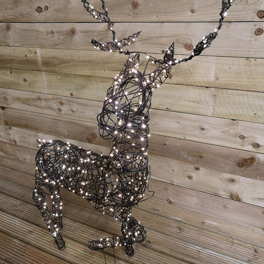 Samuel Alexander Wicker Standing Reindeer LED Christmas Decoration 99cm Image 7