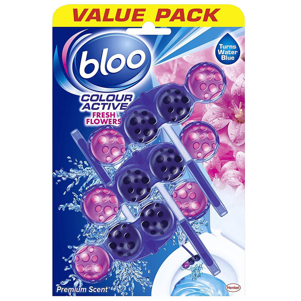 Bloo Colour Active Fresh Flowers Anti Limescale Toilet Rim Block 50g 30 Pack Image 2