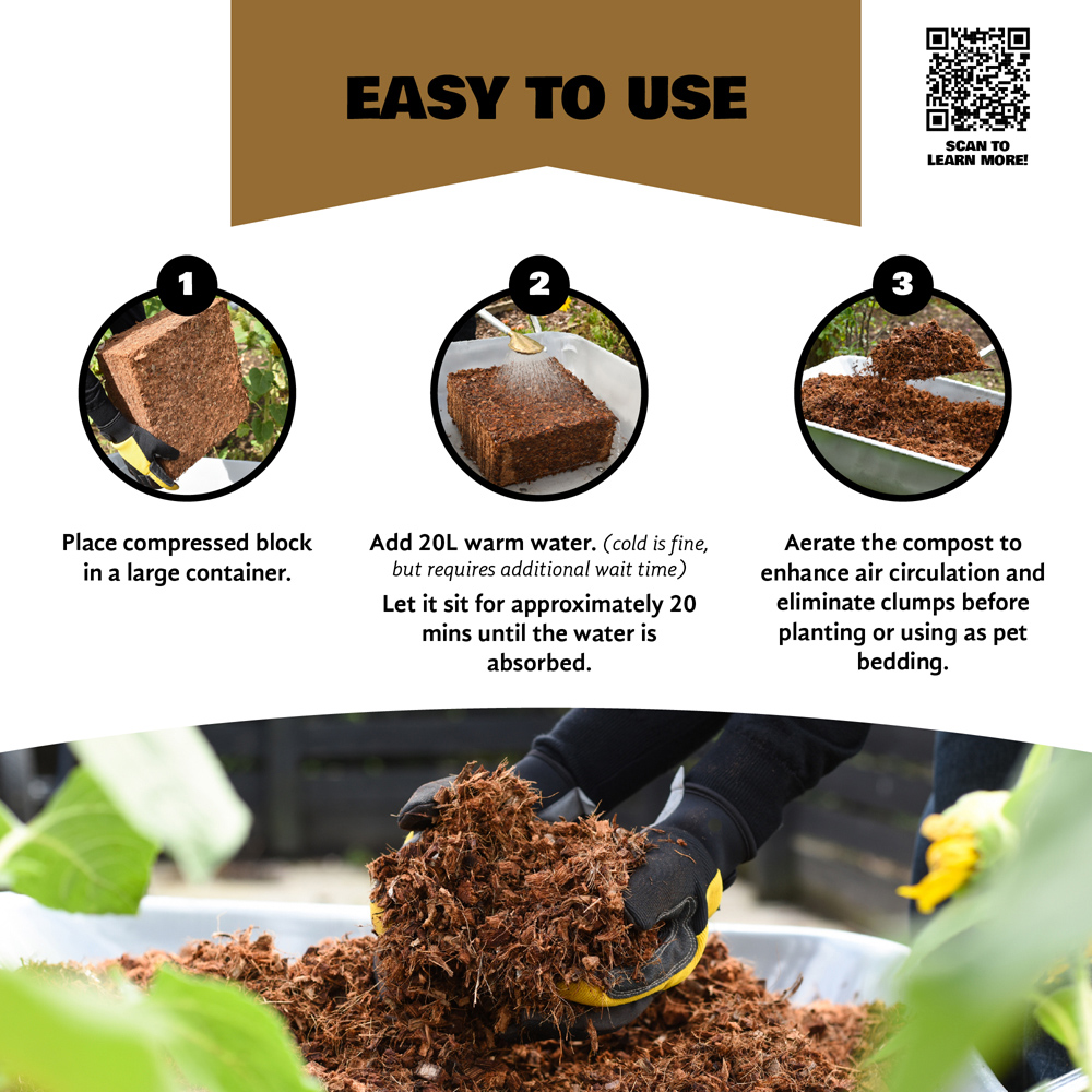 Coco & Coir Little Big Compost Coir Mulch 60L Image 5