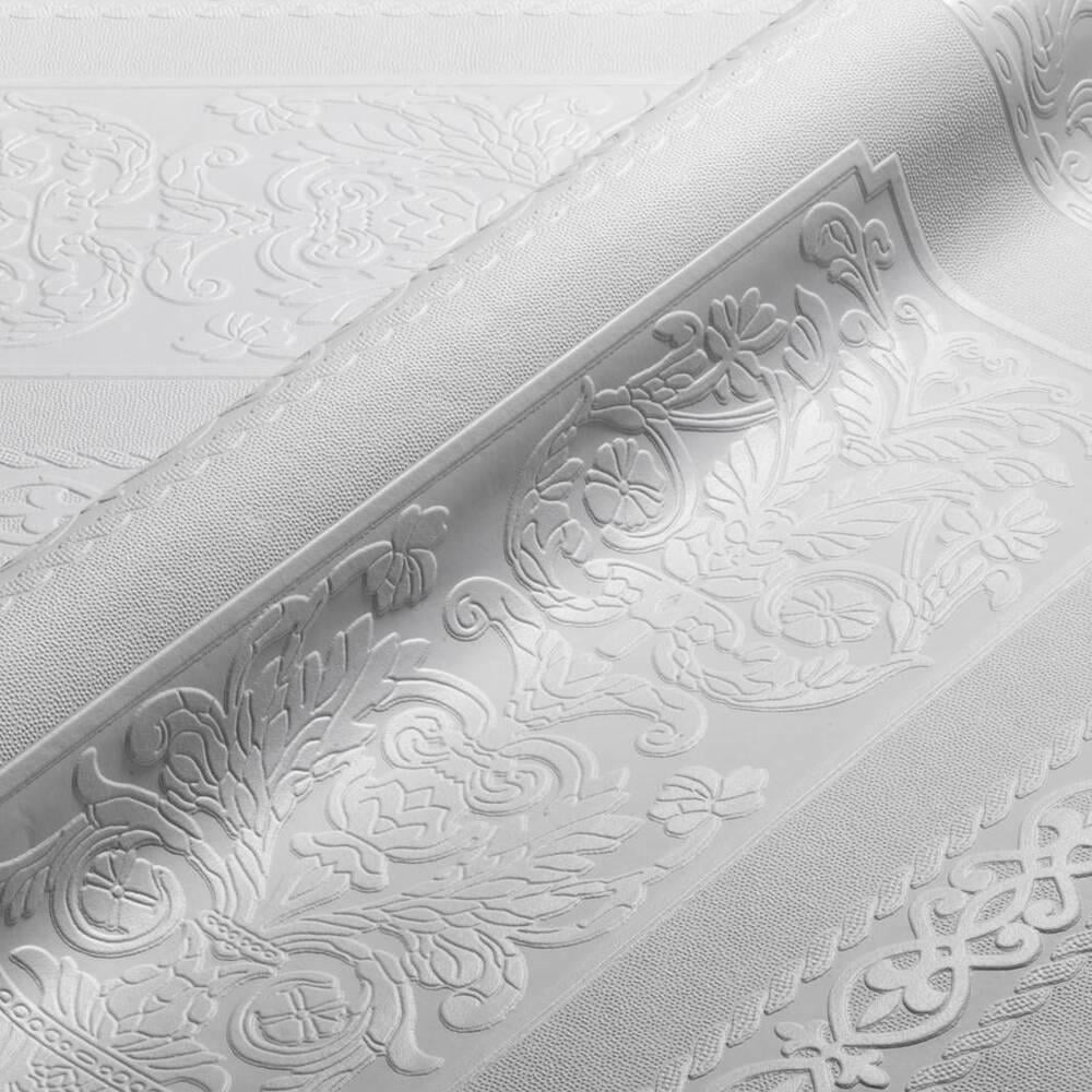 Anaglypta Rococo Floral Dado Panel White Wallpaper Image 2