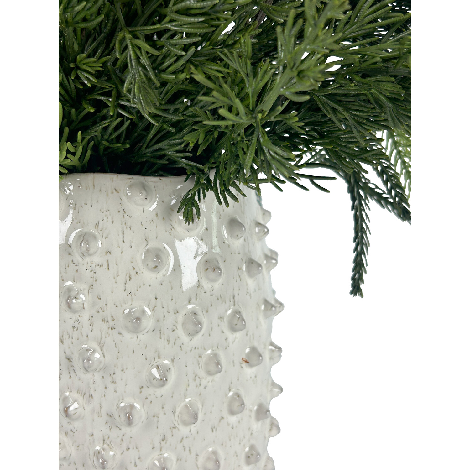 Potted Real Touch Floristry ArrangementGreen and White Image 3