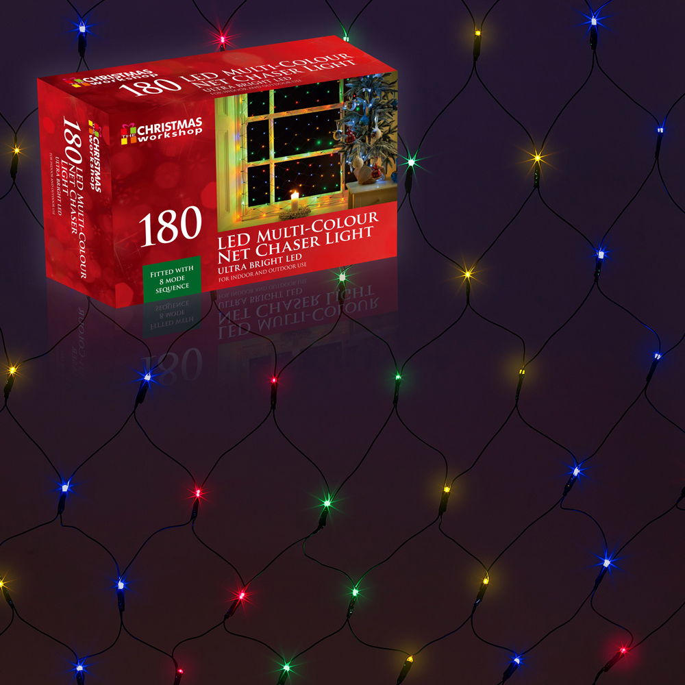 The Christmas Workshop 180 Multicolour LED Net String Light Image 3