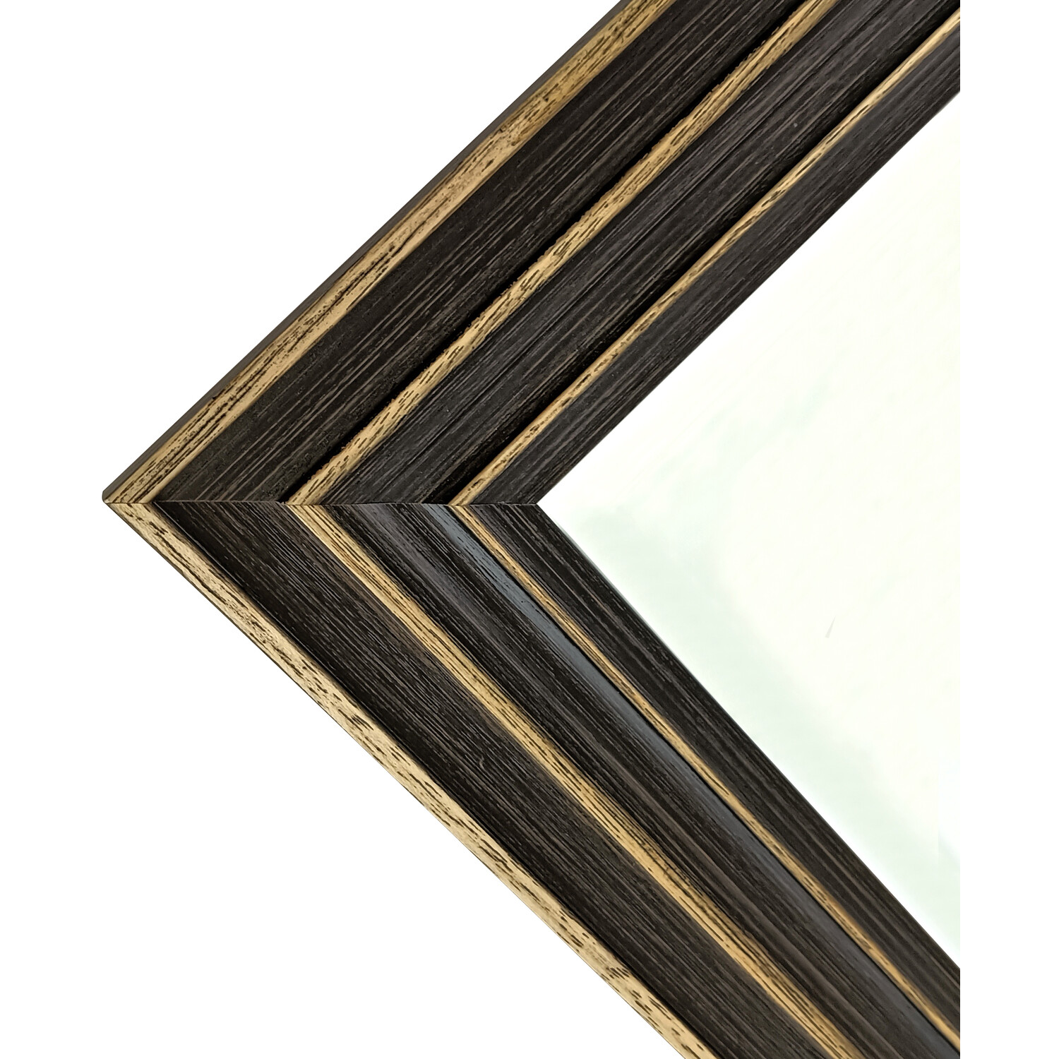Kingston Brushed Wooden Mirror Black Image 2