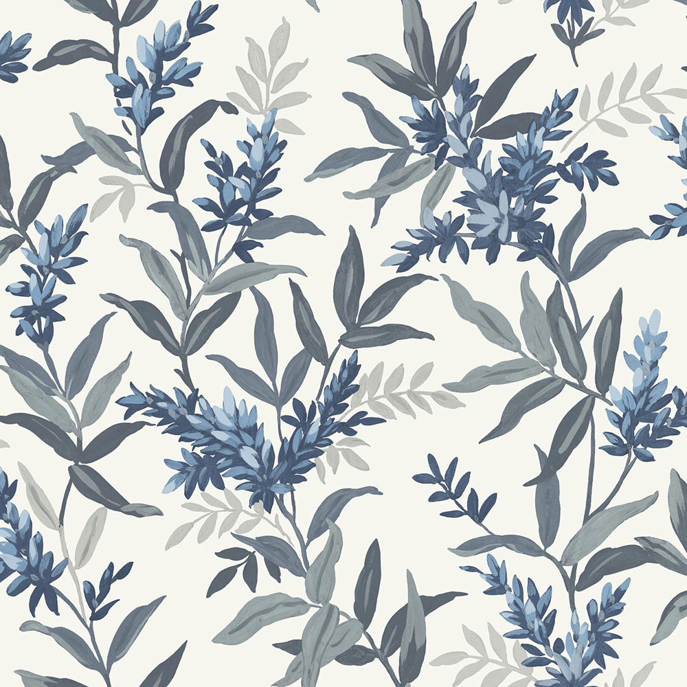 Belgravia Decor Olivia Floral Blue Wallpaper Image 1