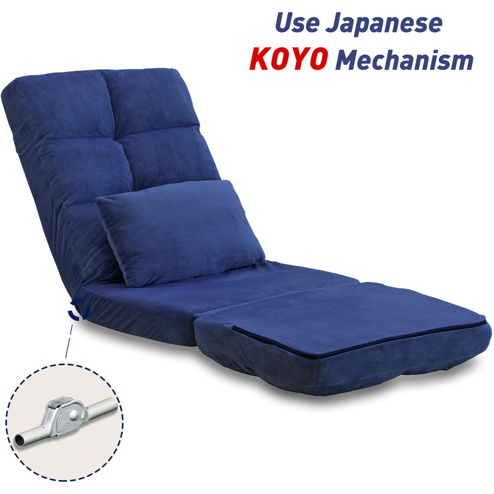 Furniture One Blue Foldable Floor Chair with Pillow Image 6