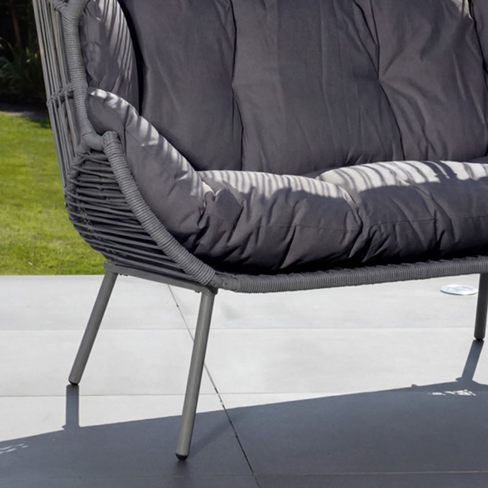 Artemis Home Cocona 2 Seater Grey Rattan Standing Egg Chair with Canopy Image 2