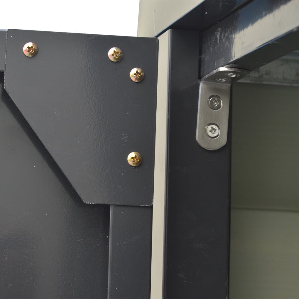 Living and Home 8.8 x 4.7ft Anthracite Steel Garden Storage Shed Image 5