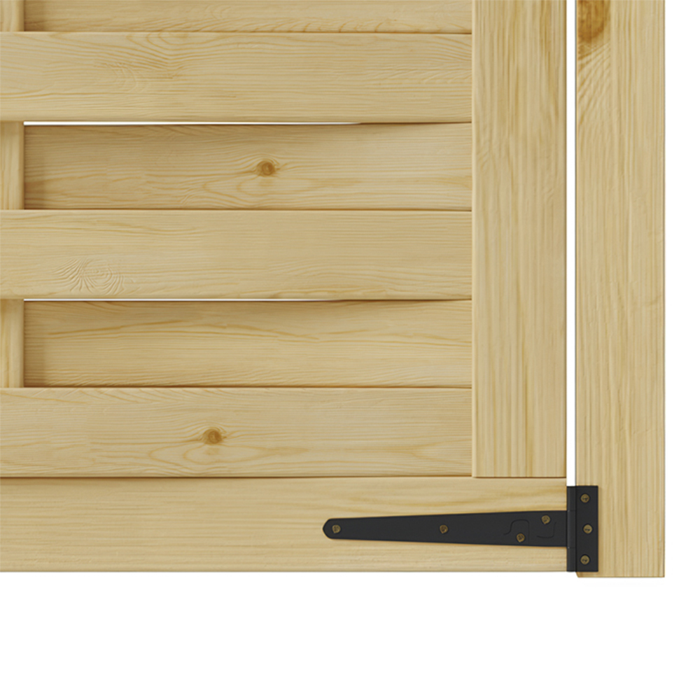 Living and Home Wooden Garden Hollow-Out Top Gate with Door Latch 70.8 x 35.4 inch Image 3