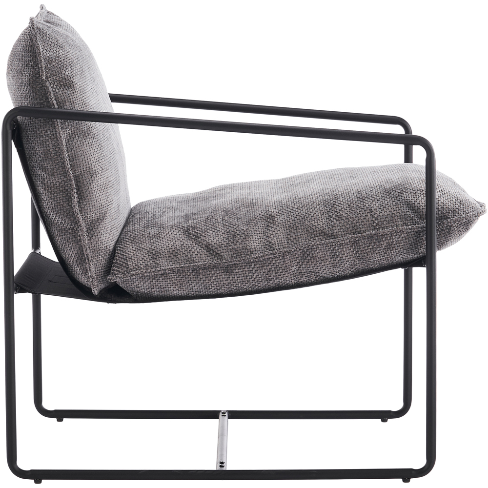 Seconique Tivoli Grey Fabric and Black Metal Accent Chair Image 3