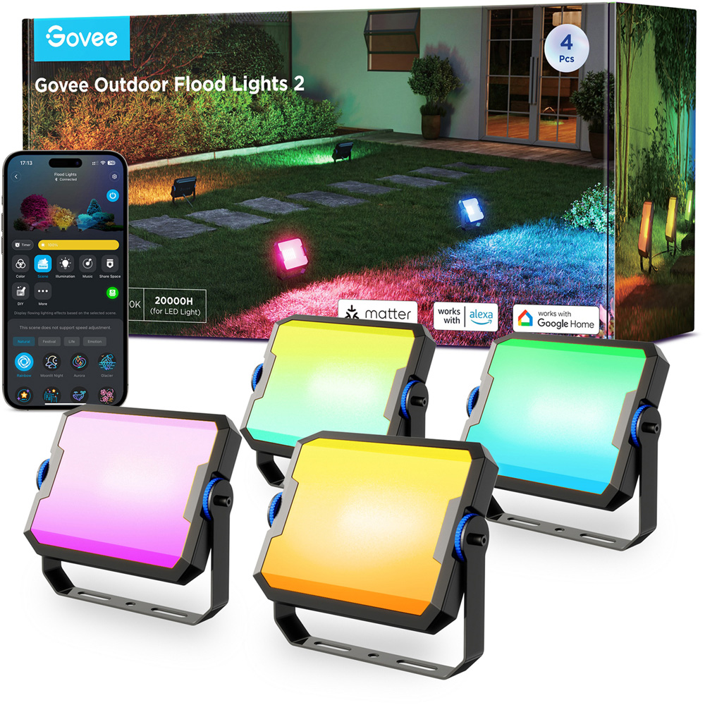 Govee RGBICWW LED Smart Floodlight 4 Pack Image 3