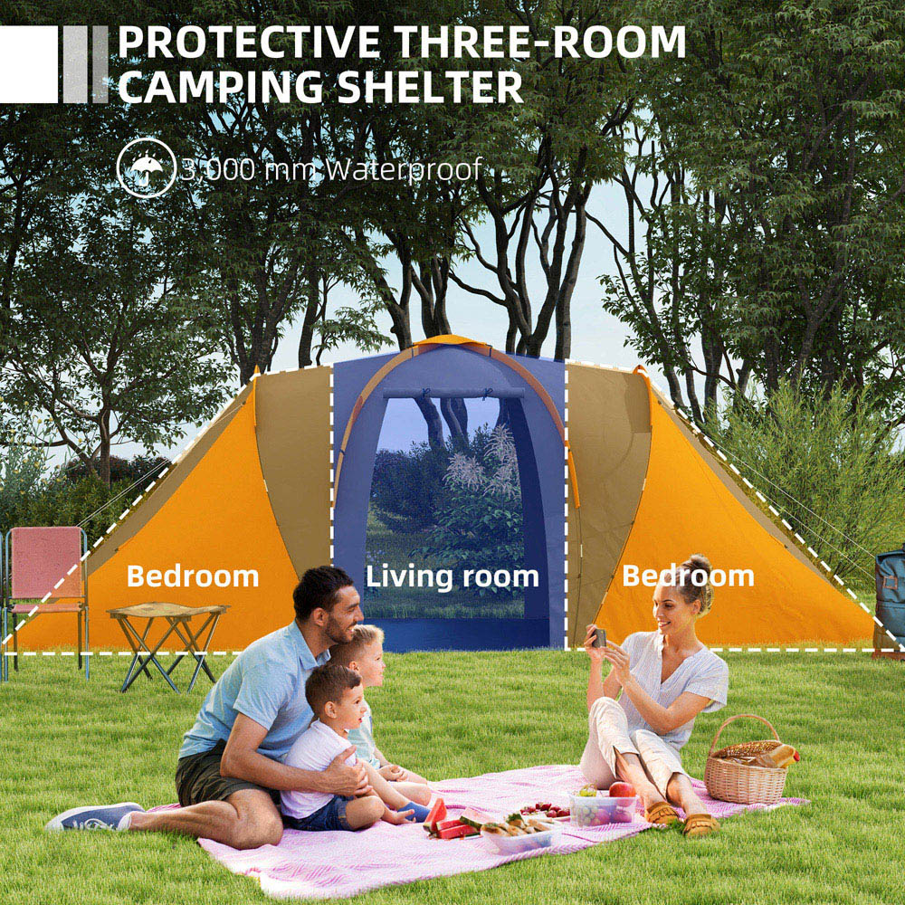 Outsunny 4-6 Person Waterproof Camping Tent Orange Image 4