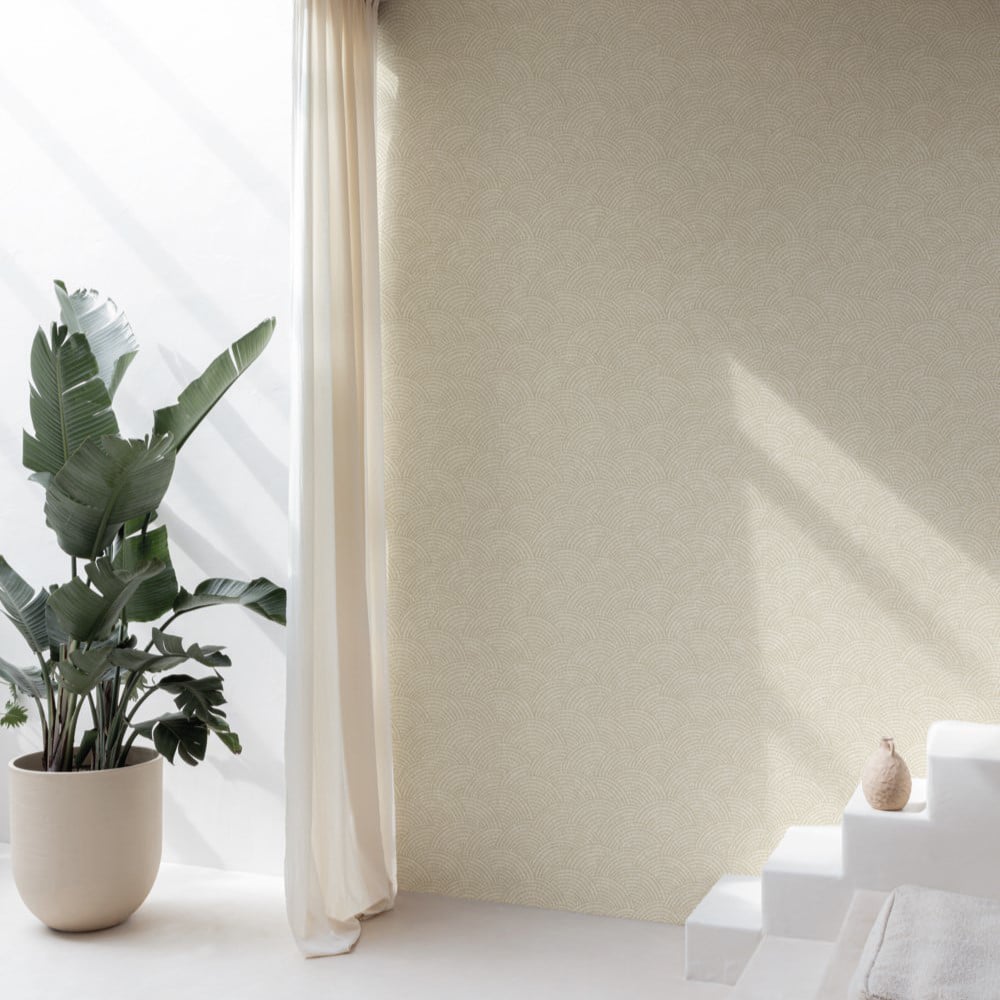 Grandeco Boutique Shell Texture Embossed Beige Wallpaper Image 2