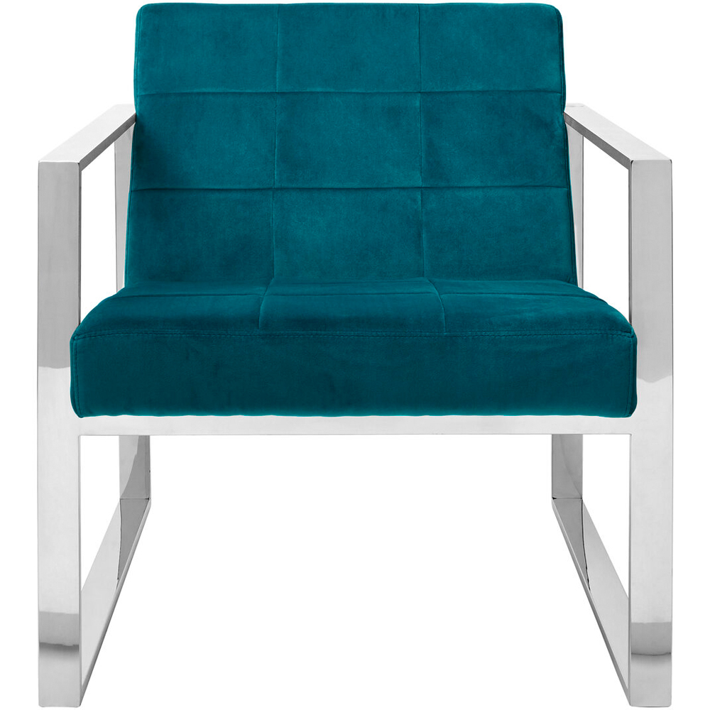 Premier Housewares Vogue Teal Velvet Lounge Chair Image 2