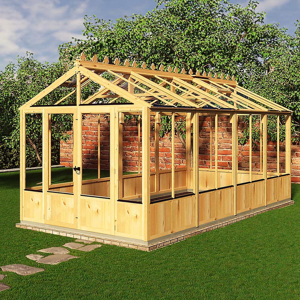Shire Holkham Wooden 8 x 16ft Apex Greenhouse Image 4