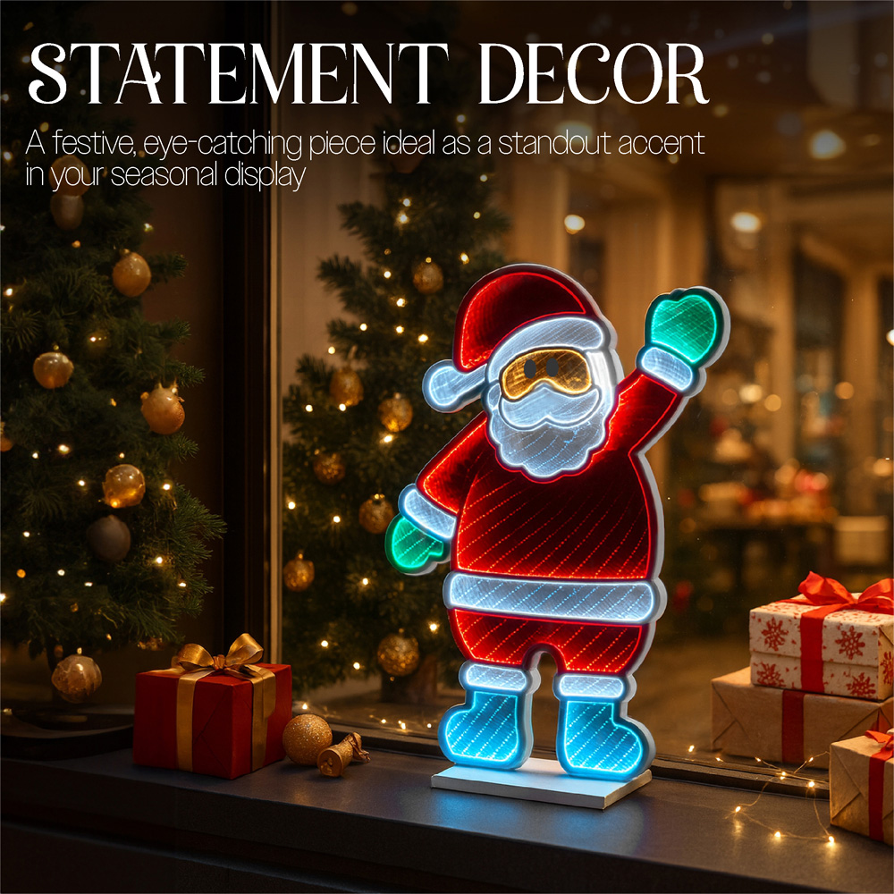 Xmas Haus 200 Super Bright LED Santa Infinity Light 39 x 59cm Image 7