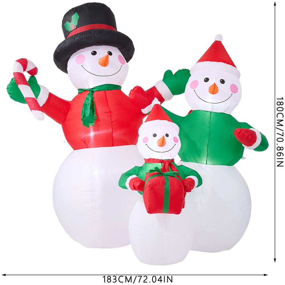 Living and Home Inflatable Snowman Family LED Christmas Decoration 5.9ft Image 9