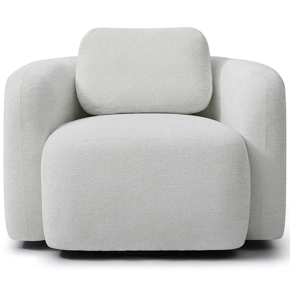 Molly Natural Soft Chenille Swivel Armchair Image 2