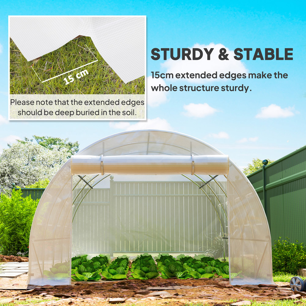 Outsunny 6.5 x 13 x 10ft White Replacement Greenhouse Cover Image 7