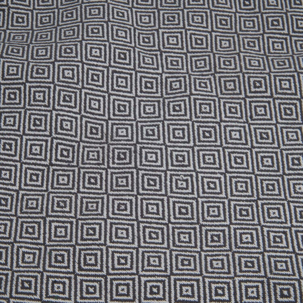 Grey and White Goose Eye Fringe Runner 180 x 33cm Image 2