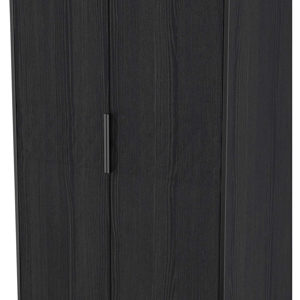 Crowndale Harlequin 2 Door 2 Drawer Black Ash Tall Wardrobe Ready Assembled Image 5