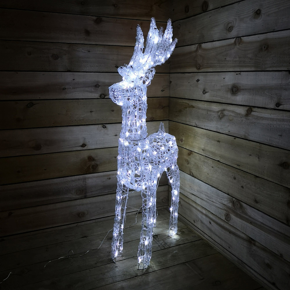 Samuel Alexander White Soft Acrylic Reindeer LED Christmas Decoration Image 6